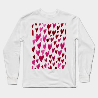 Valentines day hearts explosion - pink and red Long Sleeve T-Shirt